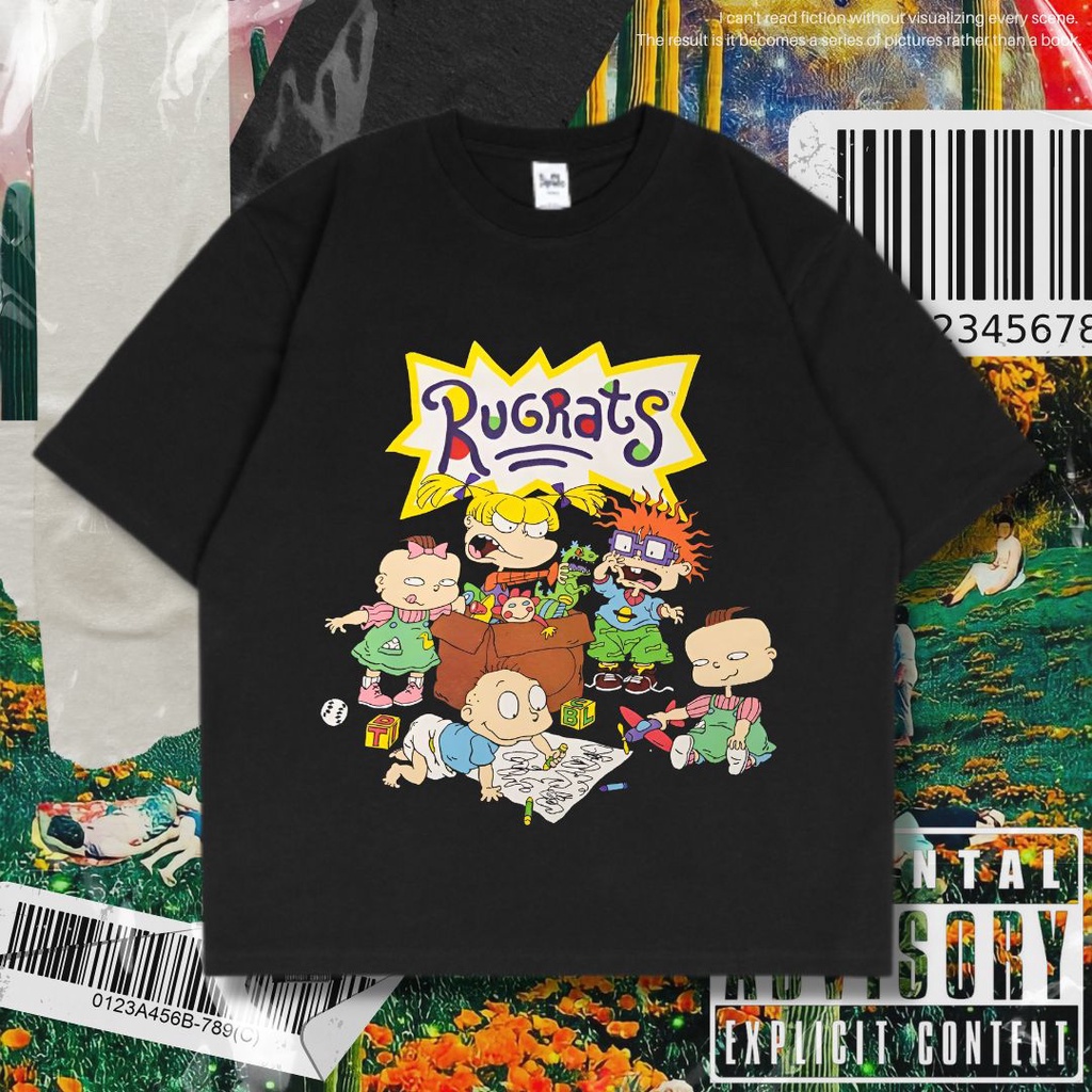 Jual Psycho Crucify Rugrats Oversized T Shirt Black Dark Grey