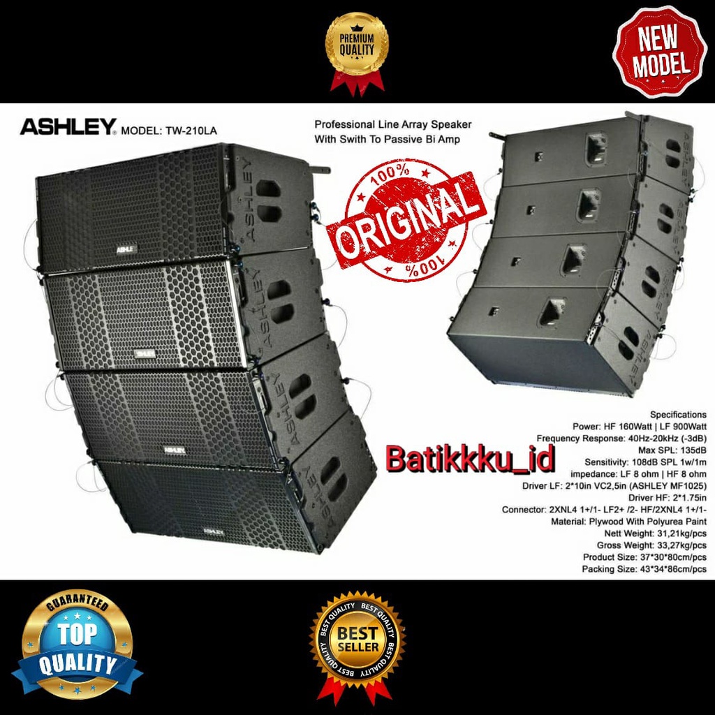 Jual Speaker Pasif Line Array ASHLEY TW210LA TW 210 LA ORIGINAL 12 INCH