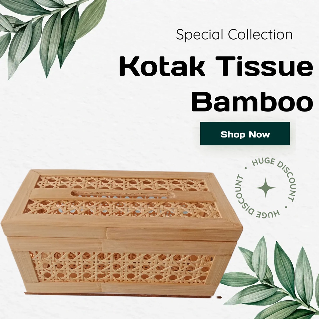 Jual Kotak Tisu Bambu Awitali Vernish Keranjang Tempat Tissue Anyaman