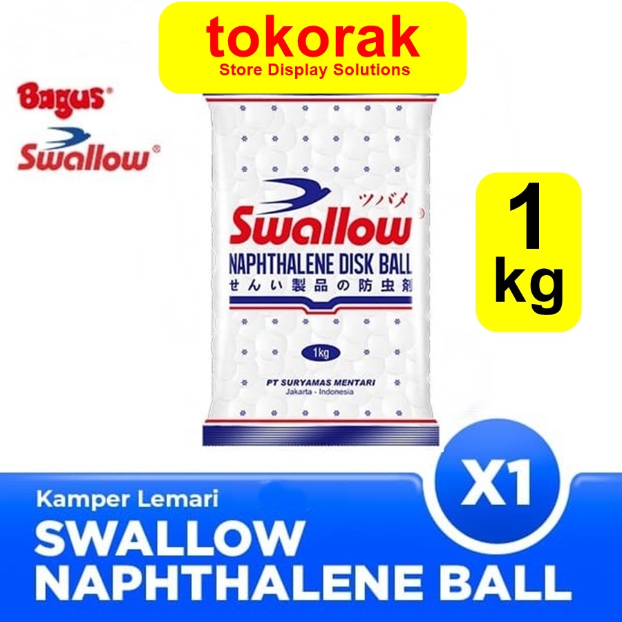 Jual SWALLOW KAMPER NAPHTHALENE 1 KG DISK BALL PUTIH 1000 GRAM KAPUR