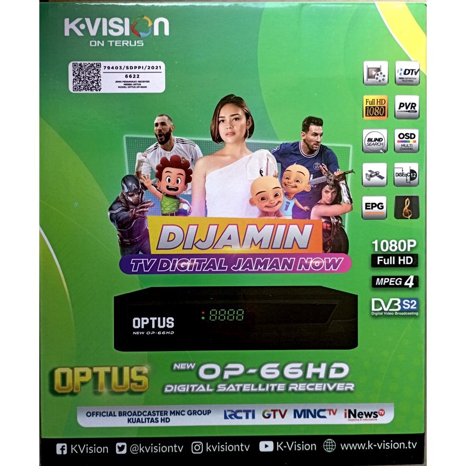 Jual OPTUS 66HD Satellite Receiver Konten Kvision Shopee Indonesia