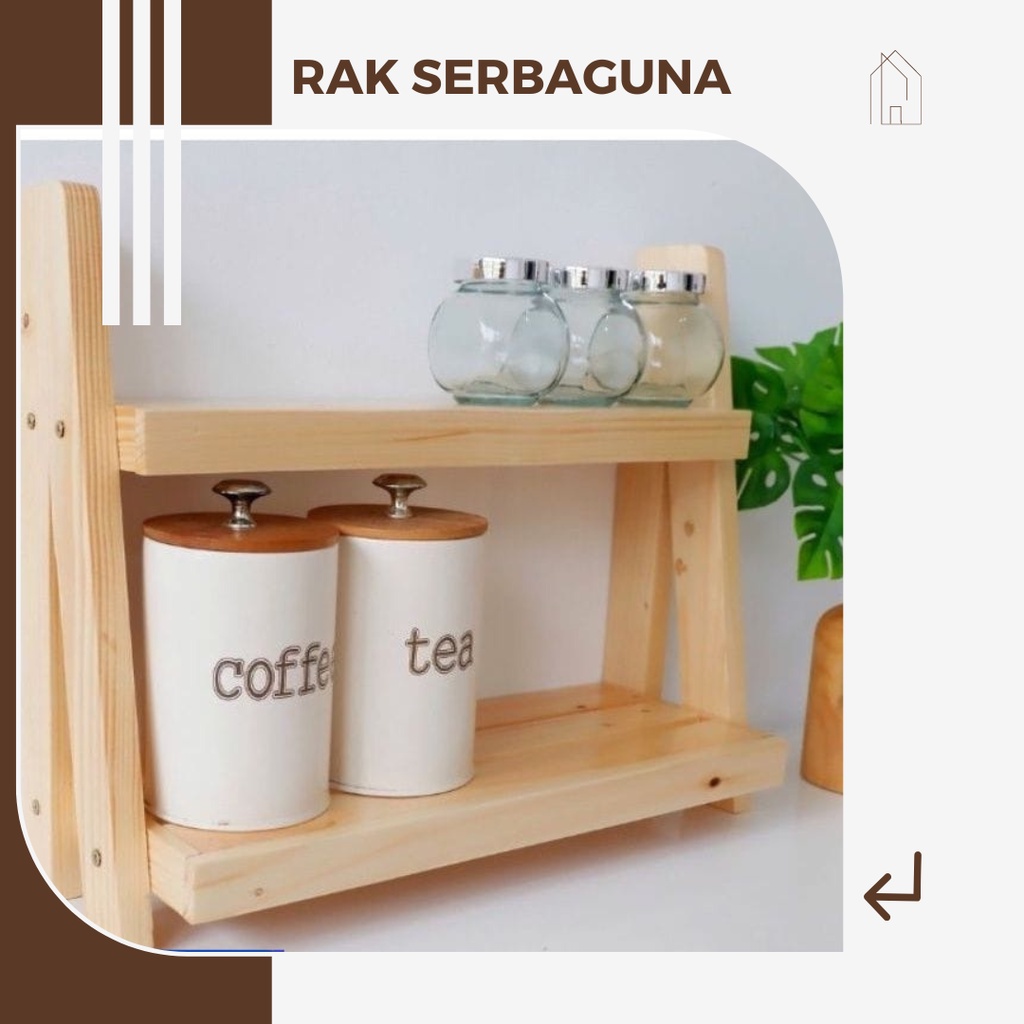 Jual Ready Stok Rak Bumbu Dapur Serbaguna Rak Susun Kayu Jati