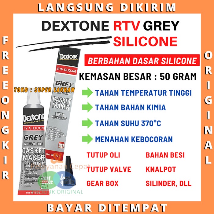 Jual Lem Gasket Dextone Rtv Silicone Sealant Grey Paking Mesin Radiator