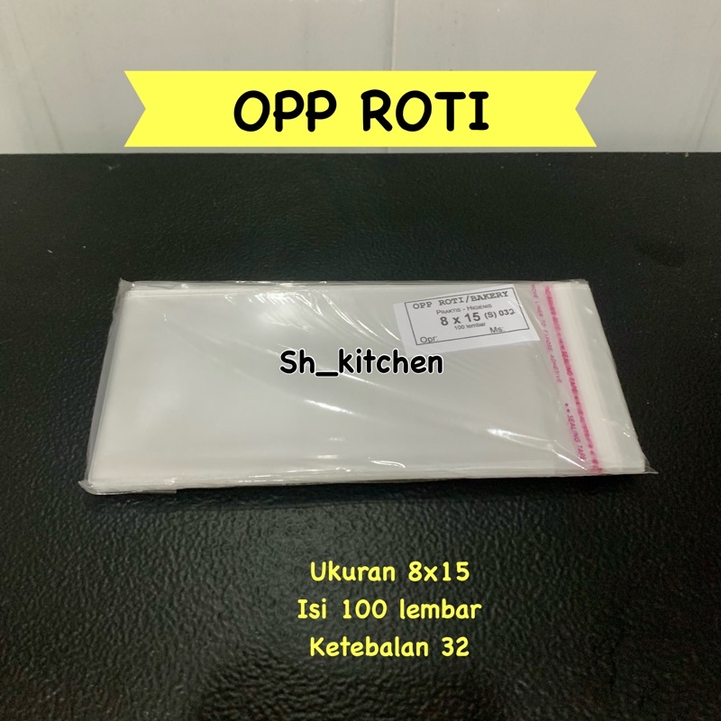 Jual Plastik OPP Roti 8x15 Ketebalan 32 Isi 100 Lembar Dengan Lem