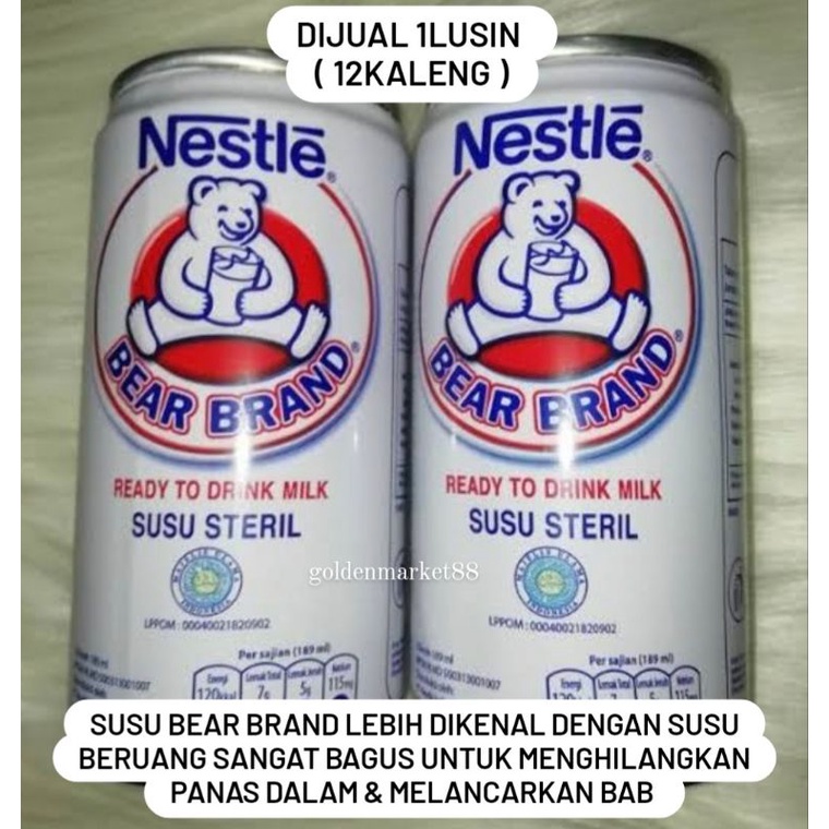 Jual SUSU CAIR NESTLE BEAR BRAND SUSU BERUANG KALENG STERILIZED MILK