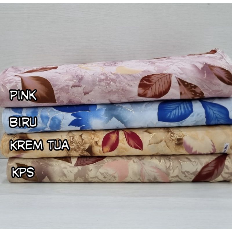 Jual Kain Woolpeach Wolfis Lebar 115 Cm Motif Daun Foil Harga Per 0 5m