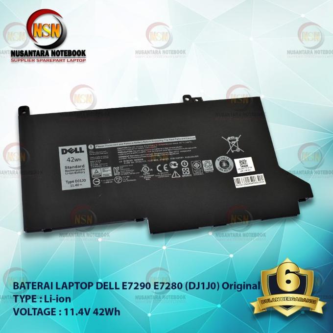 Jual BATERAI DELL LATITUDE E7280 E7480 E7290 DJ1J0 ORIGINAL 11 4V 42WH