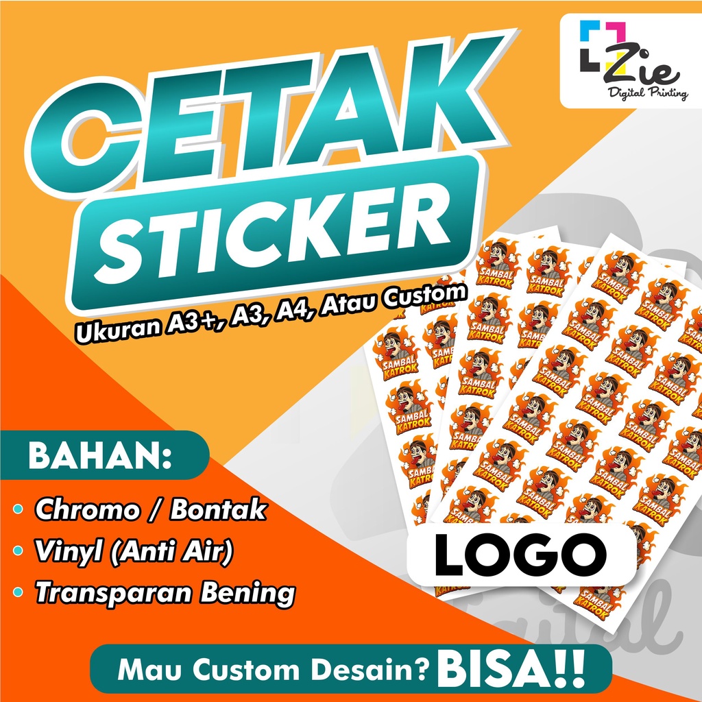 Jual Print Cetak Sticker Logo A A Bontak Vinyl Transparan