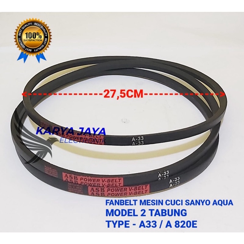 Jual Fanbelt Vanbelt Mesin Cuci Sanyo AQua 2 Tabung A 33 A 820 E V