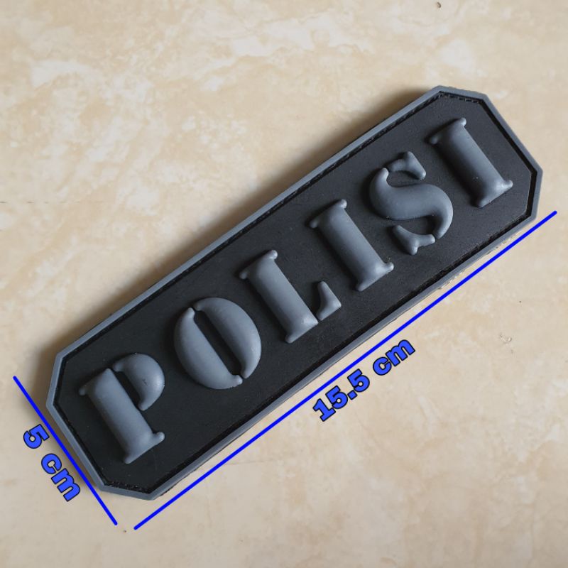 Jual Patch Rubber Logo Pvc Tulisan Polisi D Timbul Police Polri