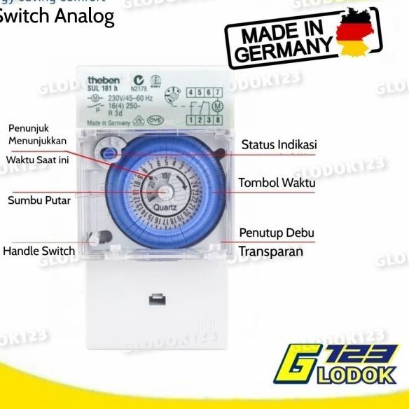 Jual Timer Switch Analog 100 240V AC 24 Jam TheBen SUL 181 D H Original