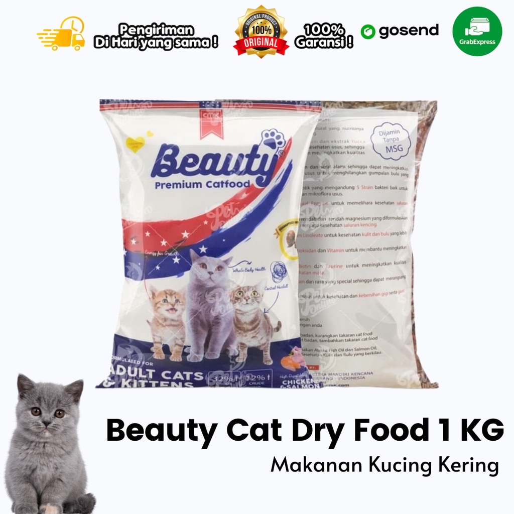 Jual Makanan Kucing Premium Beauty 1 KG Shopee Indonesia