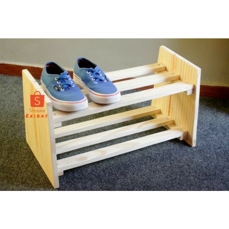 Jual Wooden Shelf Tingkat Rak Susun Tingkat Rak Sepatu Rak