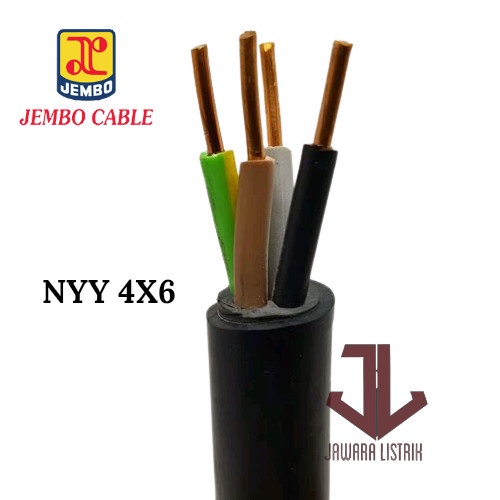 Jual ETERNA KABEL NYY 4X6 JEMBO METERAN KAWAT NON SUPREME Shopee