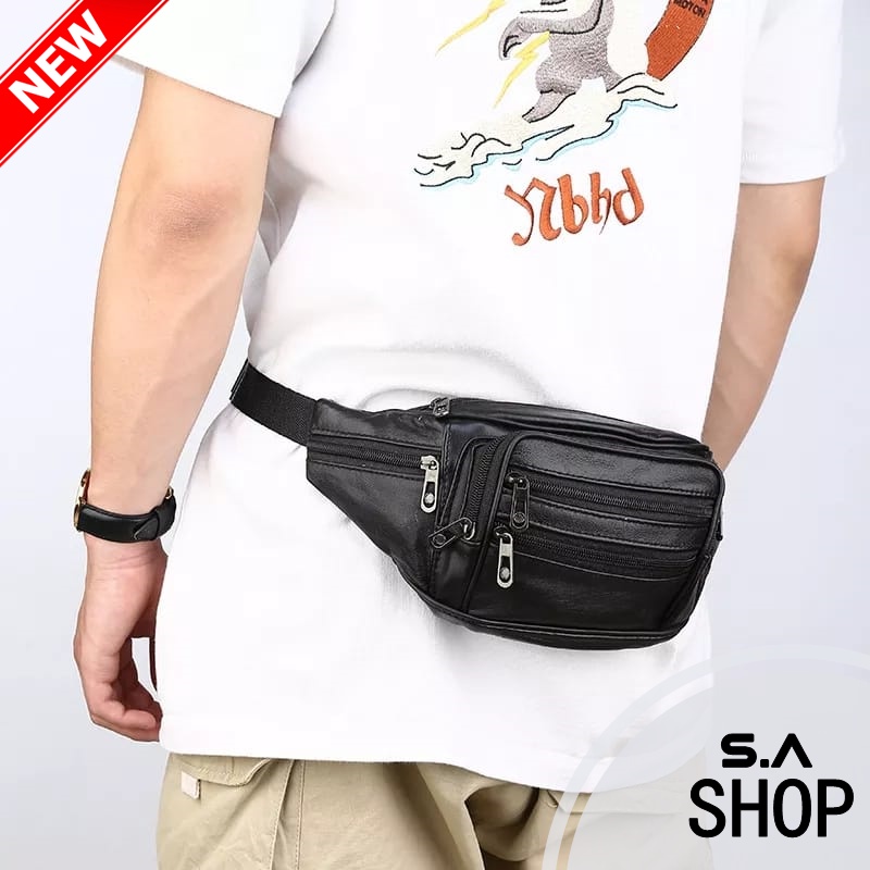 Jual Tas Pria Tas Selempang Cowok Kulit Distro Waistbag Pria Cowok