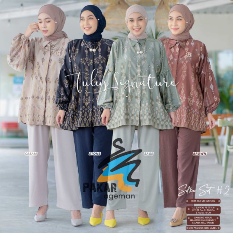 Jual SILKA SET 2 TULUS SIGNATURE Setelan Kondangan Wanita Kekinian One