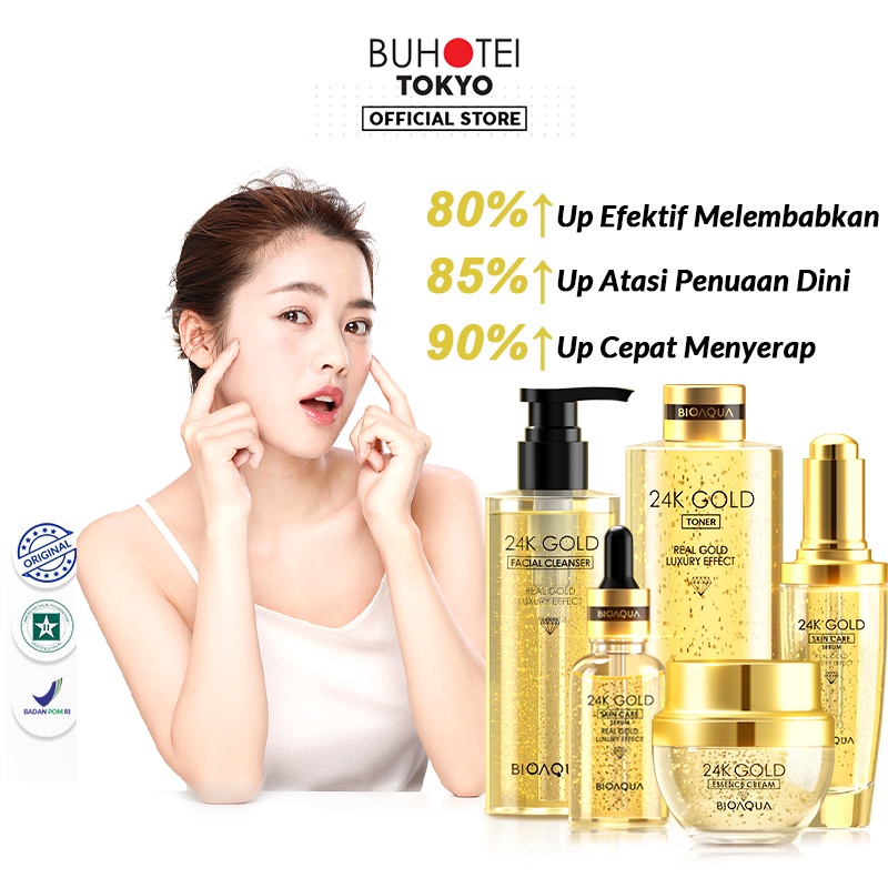 Jual BUHOTEI BIOAQUA 24K Gold Skin Care Whitening Brightening Glowing