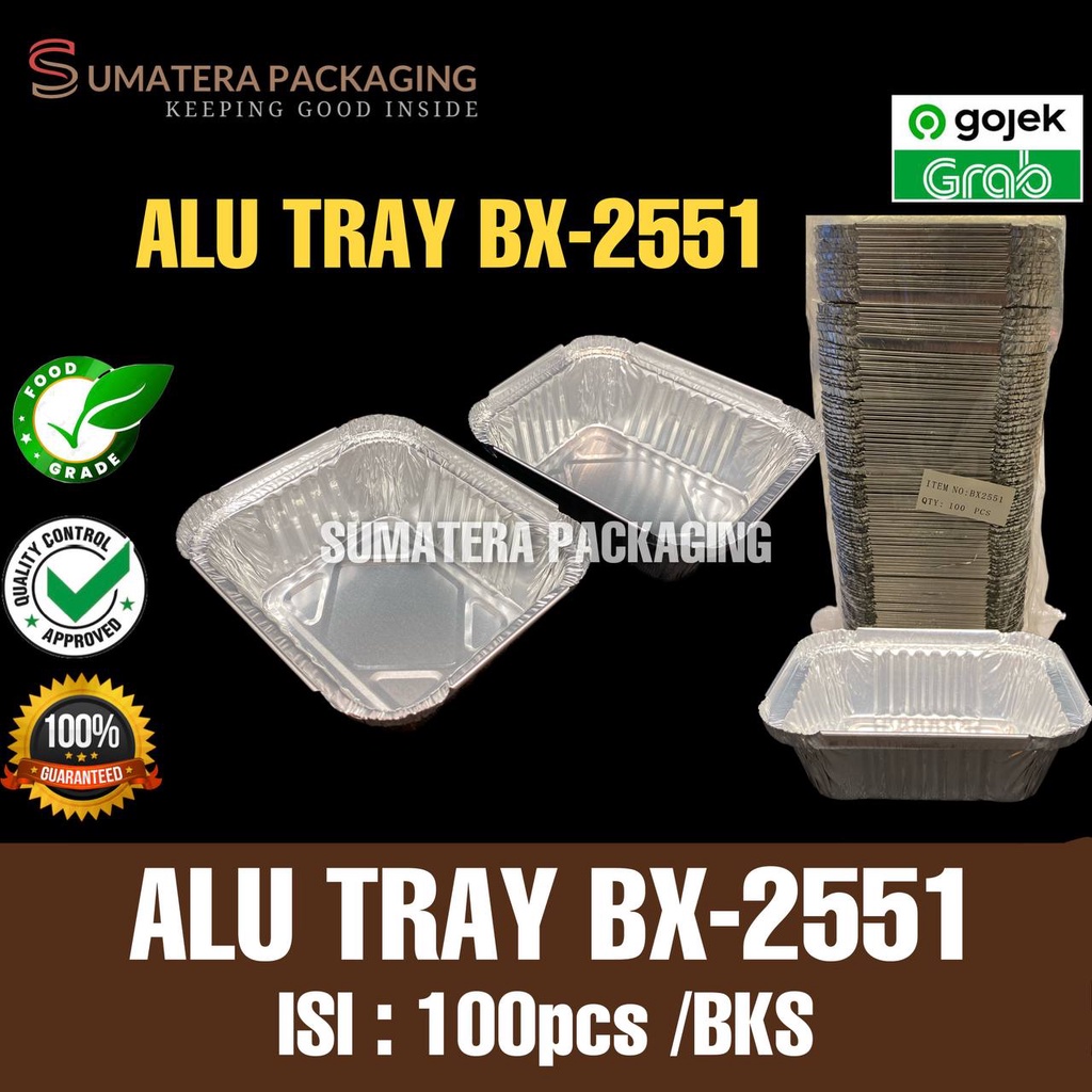 Jual Alumunium Foil Tray BX2551 Isi 10pcs Tanpa Tutup Wadah Roti