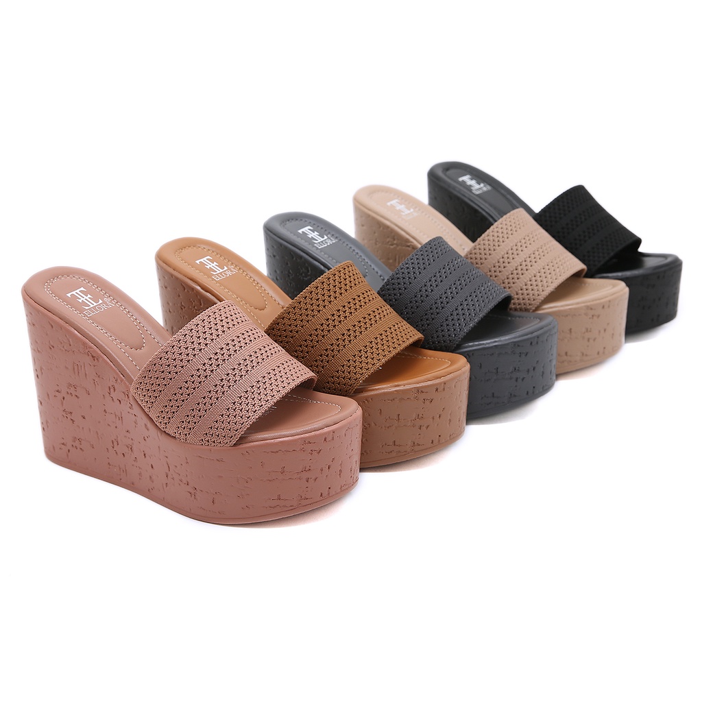 Jual Ellora El F Sandal Wedges Wanita Import Cm Shopee Indonesia