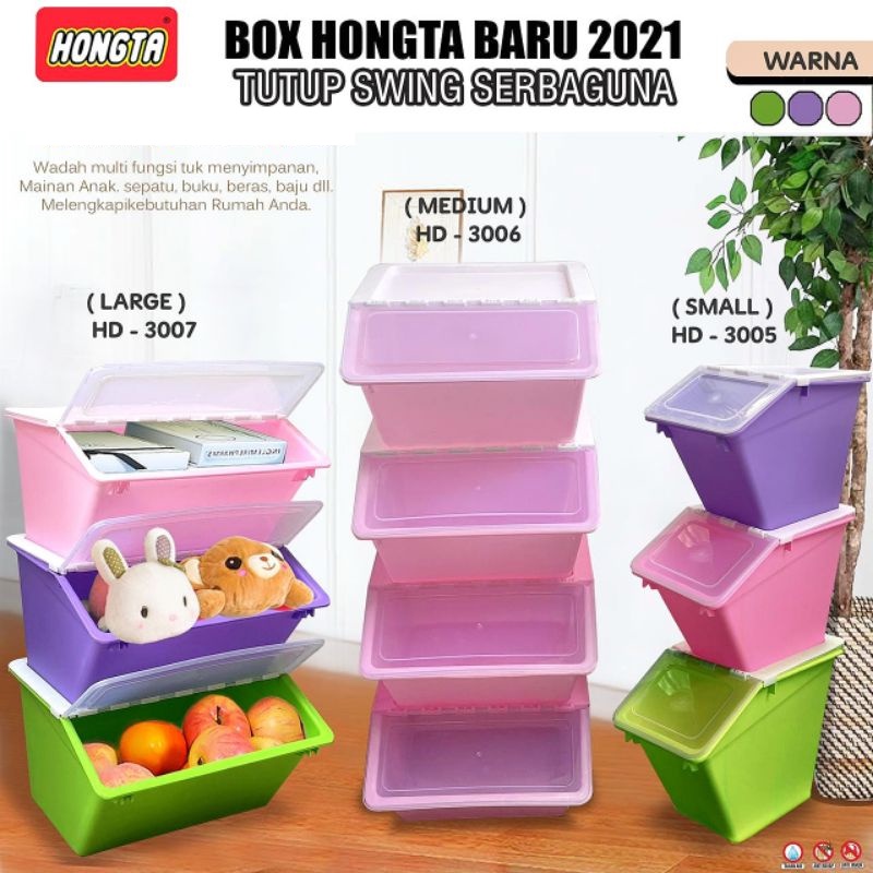 Jual HONGTA Storage Box Penutup Swing Elegan RICE BOX TEMPAT BERAS