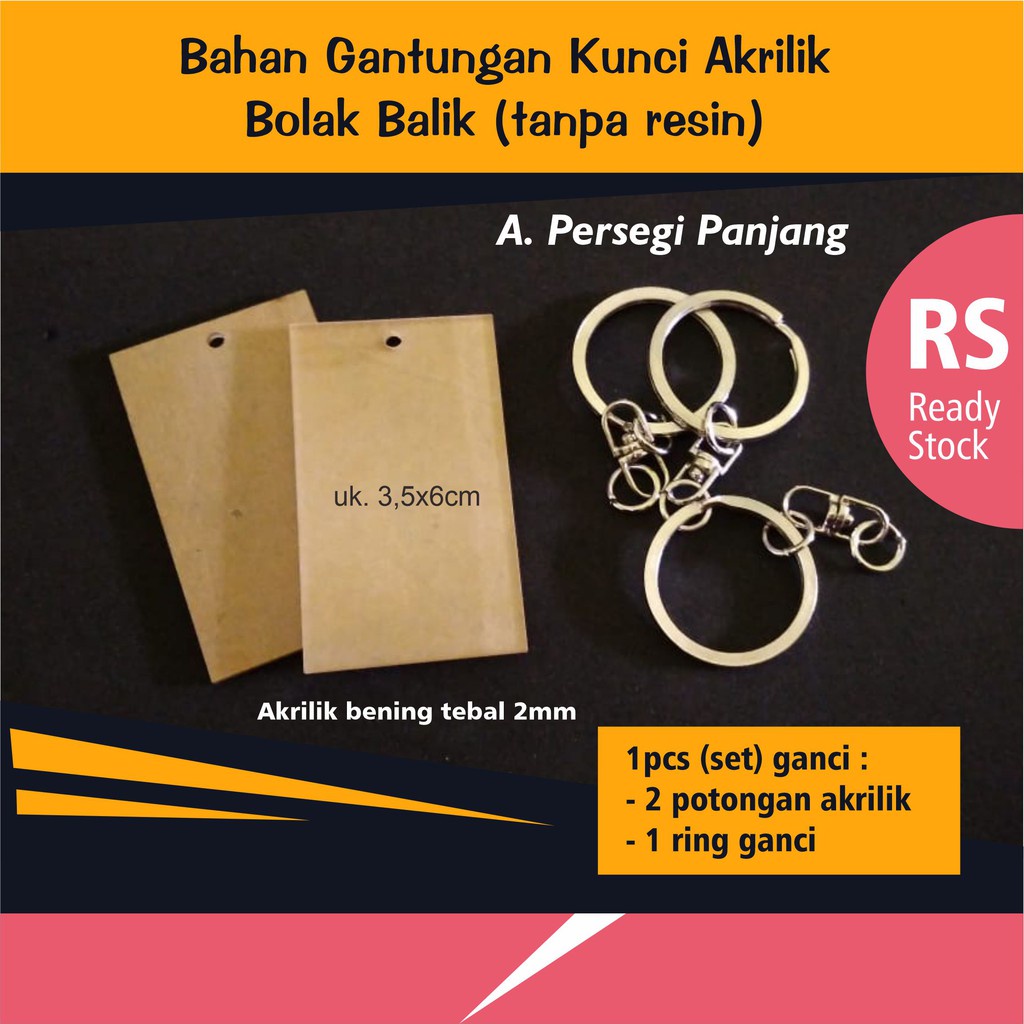 Jual Bahan Gantungan Kunci Akrilik Bolak Balik Shopee Indonesia