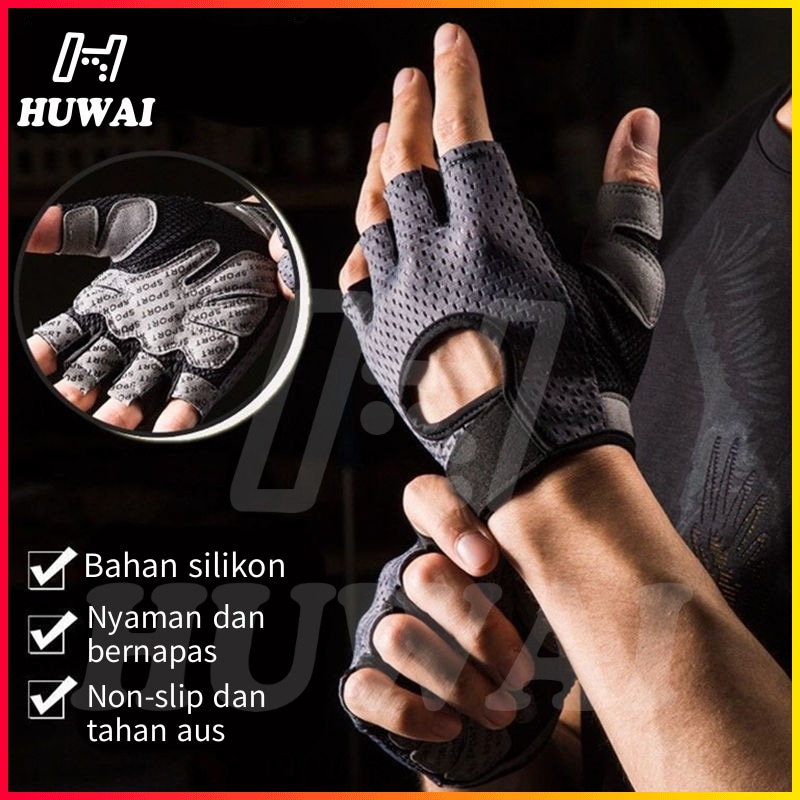 Jual COD Sarung Tangan Olahraga Gym Sepeda Half Finger Glove Sport