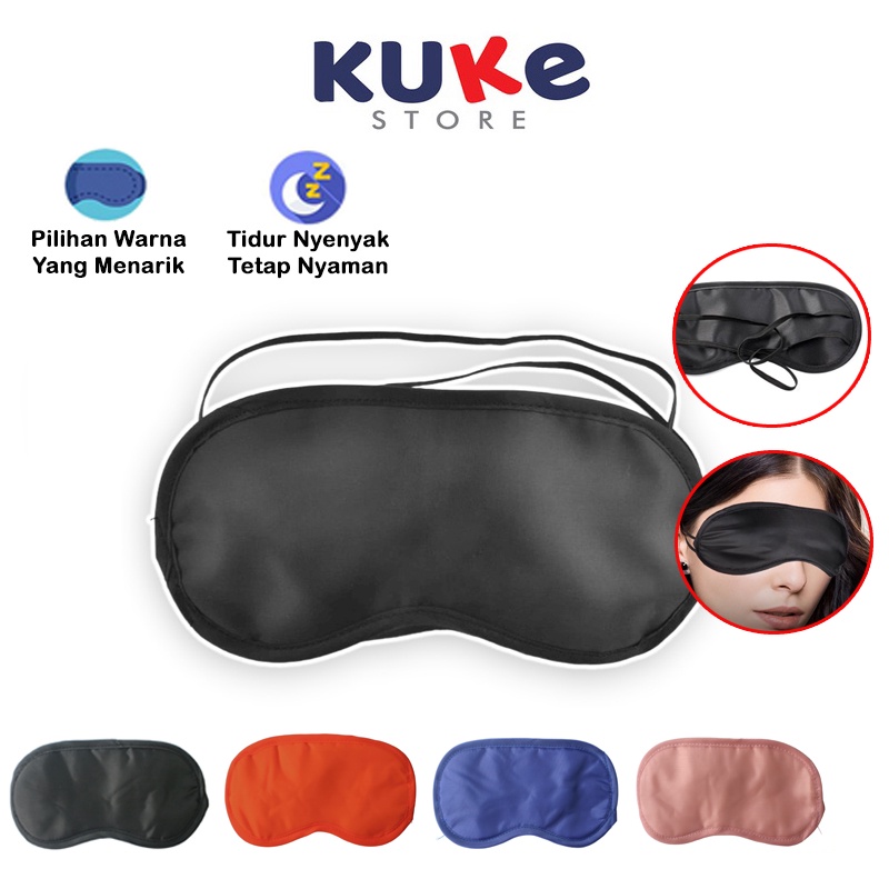 Jual KUKE PENUTUP MATA TIDUR POLOS SLEEP EYE MASK WITH GEL