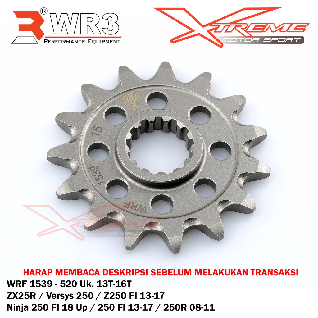 Jual Gear Depan WR3 WRF 1539 520 ZX25R Versys Ninja 250 R Z250 Fi