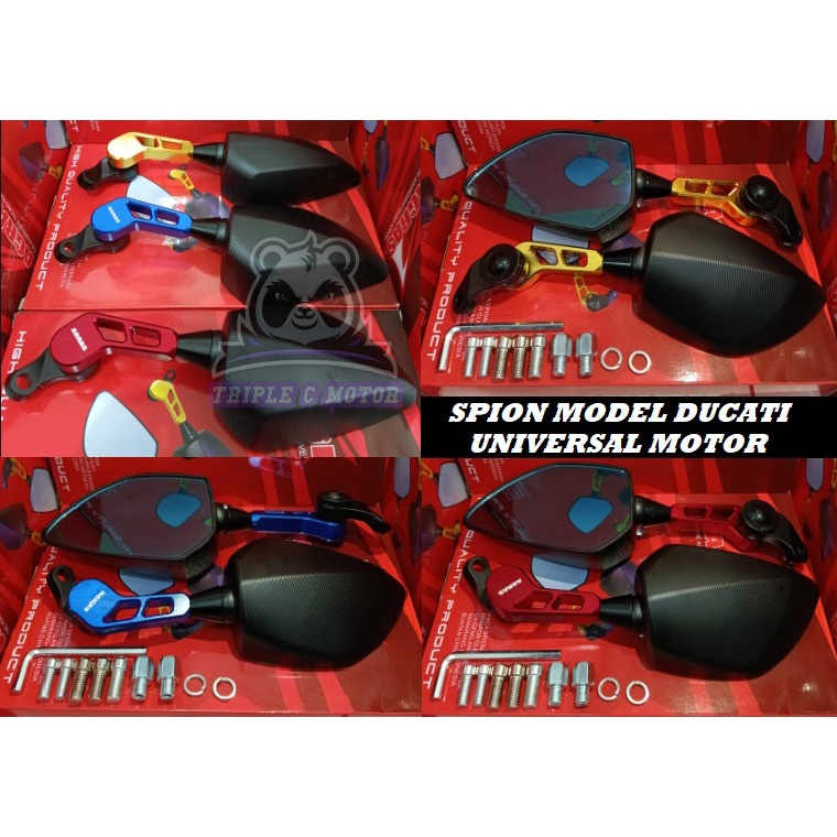 Jual SPION TOMOK BIG DUCATI MIRROR AGRAS ALMINI CNC UNIVERSAL MOTOR