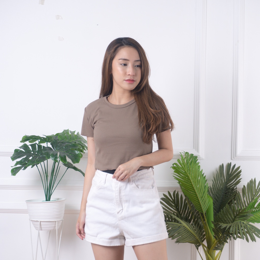 Jual MR Crop Top Siera Baju Kaos Atasan Wanita Cewek Perempuan Dewasa