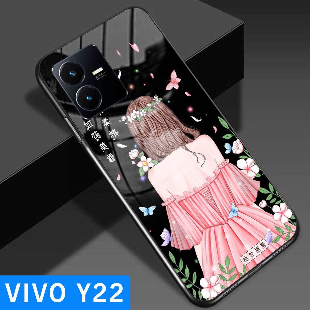 Jual Softcase Glass VIVO Y22 Casing Terbaru Handphone VIVO Y22