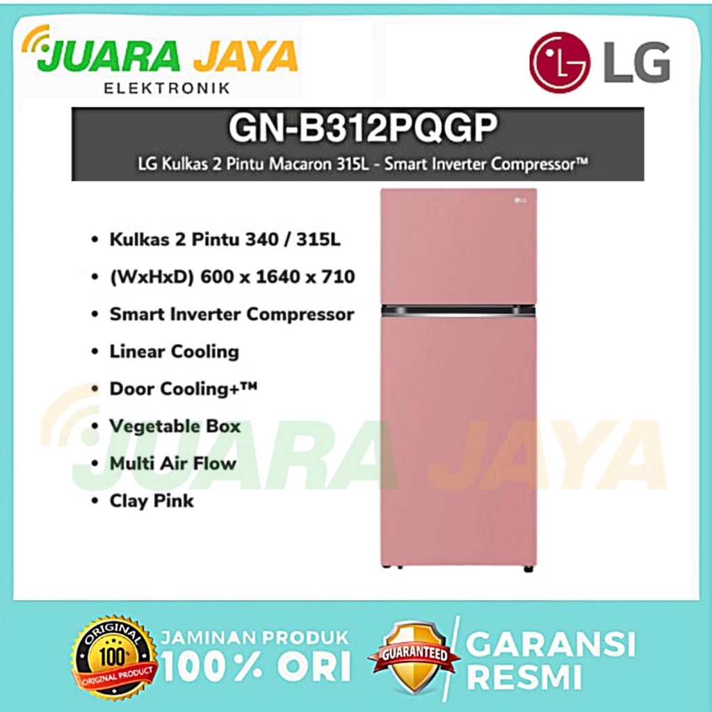 Jual Lg Kulkas Pintu Macaron Liter Gn B Pqgp Smart Inverter