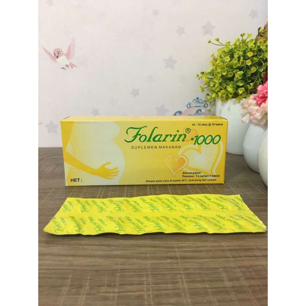 Jual Folarin Asam Folat 1000 Mcg Harga Box Isi 10 Strip 100 Tablet