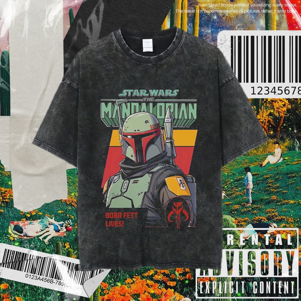 Jual Psycho Crucify Star Wars Mandalorian Oversized T Shirt Stone