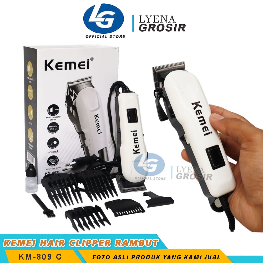 Jual KEMEI KM 809C ALAT CUKUR RAMBUT PROFESSIONAL HAIR CLIPPER COLOK