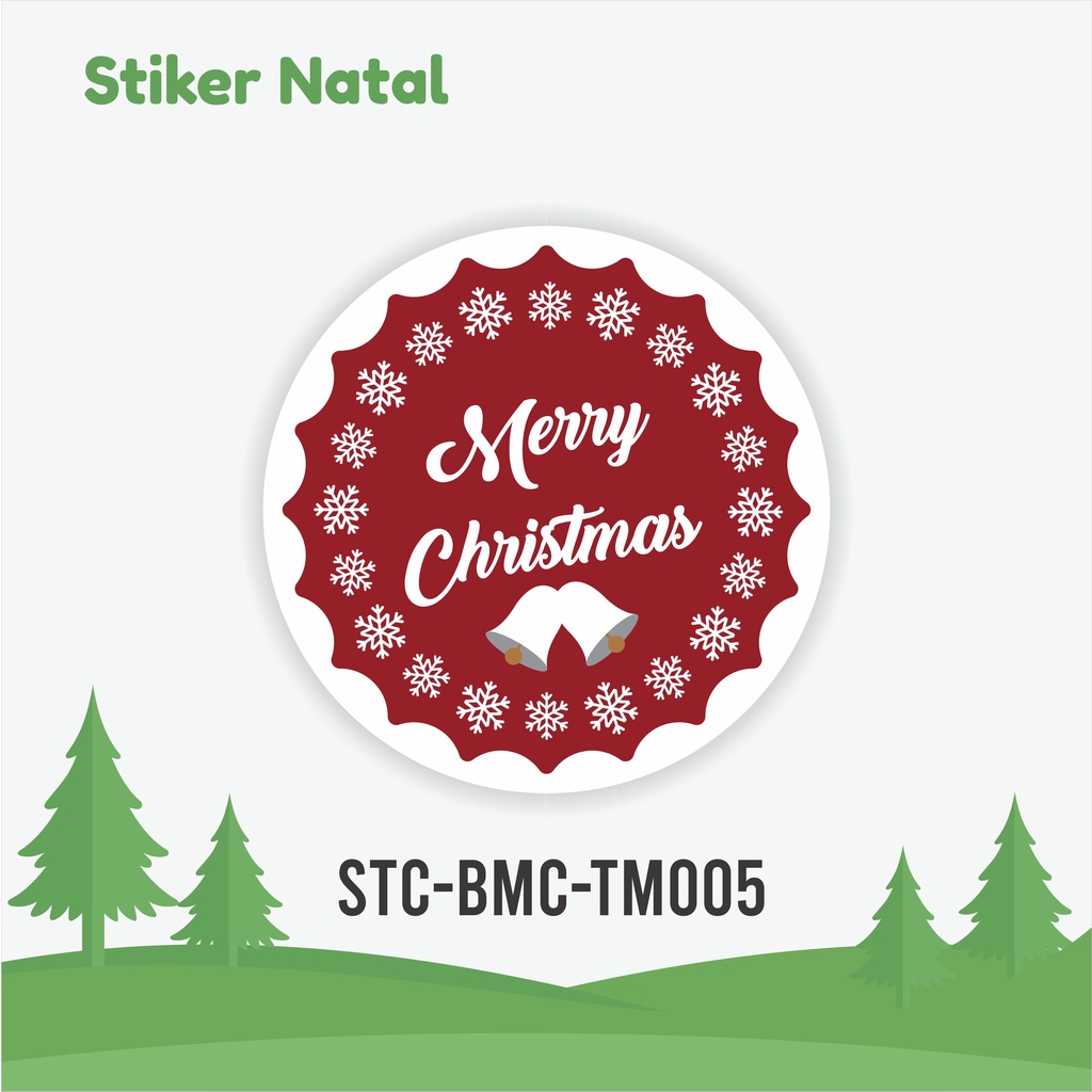 Jual Stiker Bulat Natal Sticker Christmas Stiker Label Toples Kue