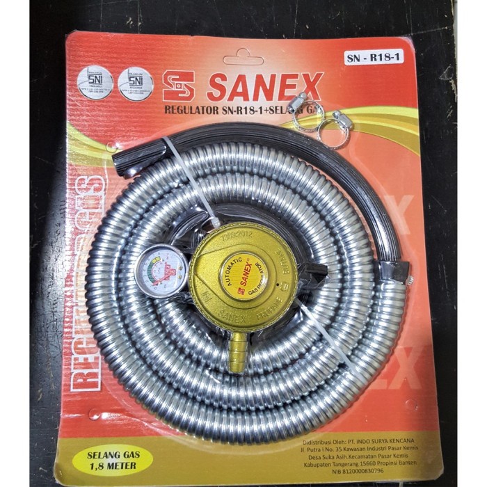 Jual Regulator Gas Sanex Selang Gas LPG 1 8M Meter SN R18 1 W7B6