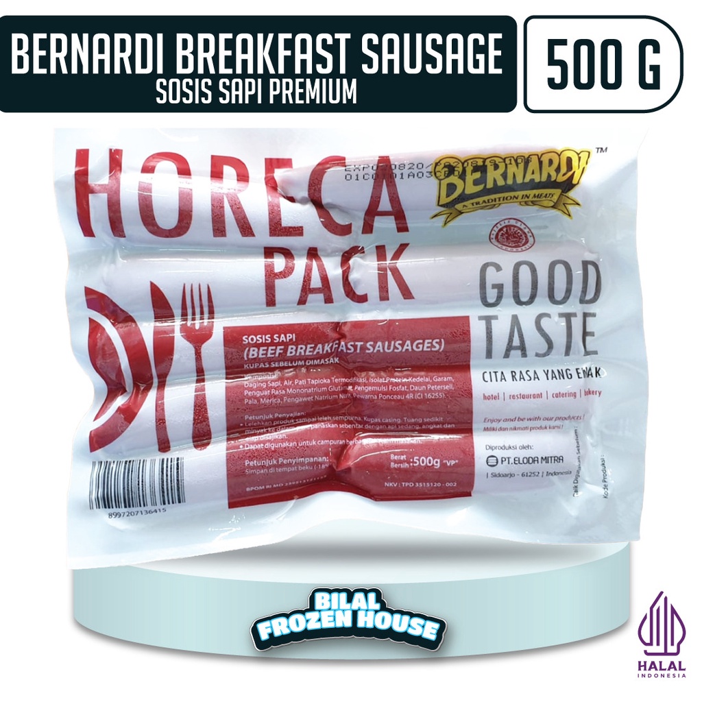 Jual Sosis Sapi Bernardi Horeca Pack Beef Breakfast Sausage Vp Gr