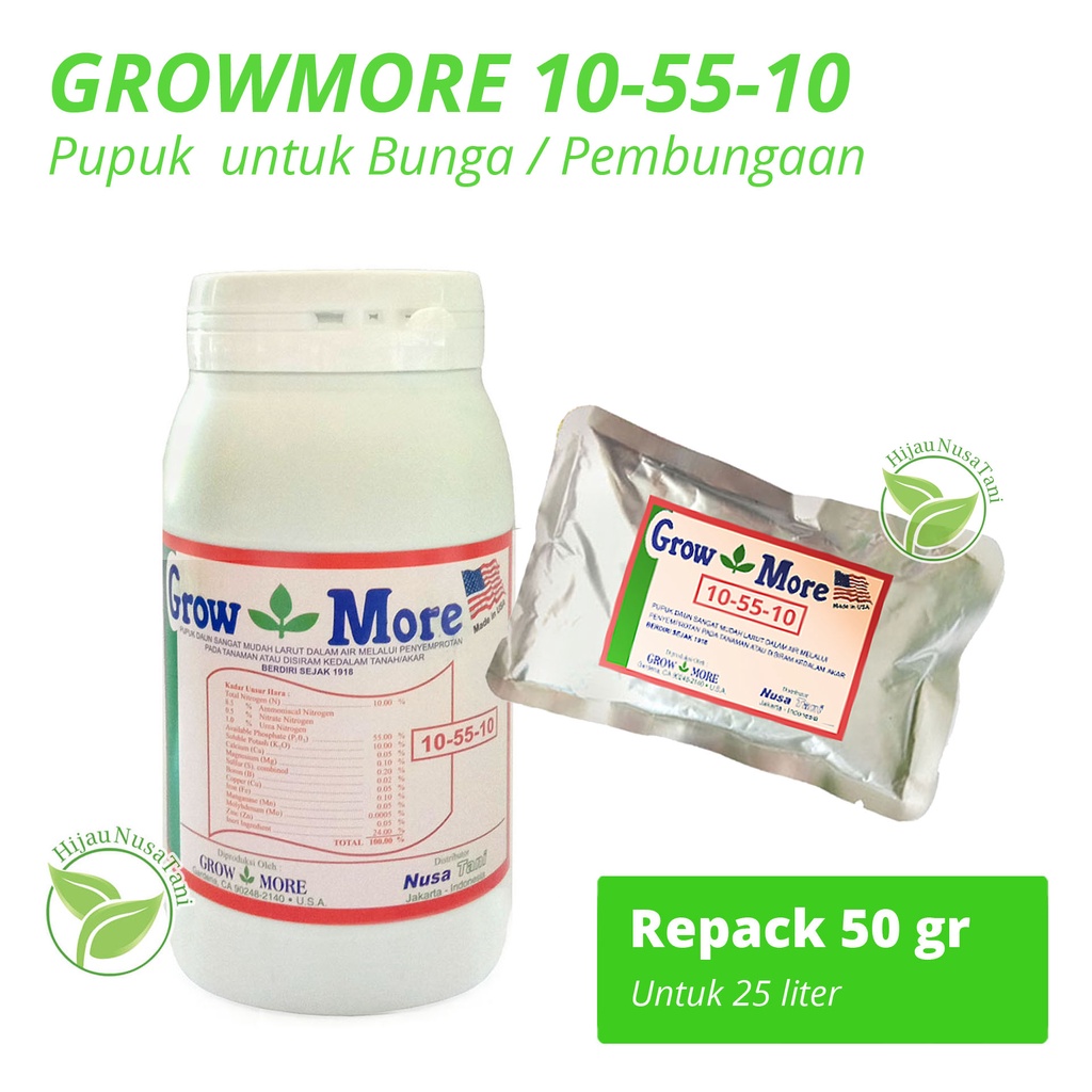 Jual Pupuk Growmore Nutrisi Perangsang Bunga Pemacu Buah