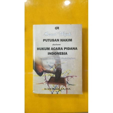 Jual Seraut Wajah Putusan Hakim Dalam Hukum Acara Pidana Indonesia Dr