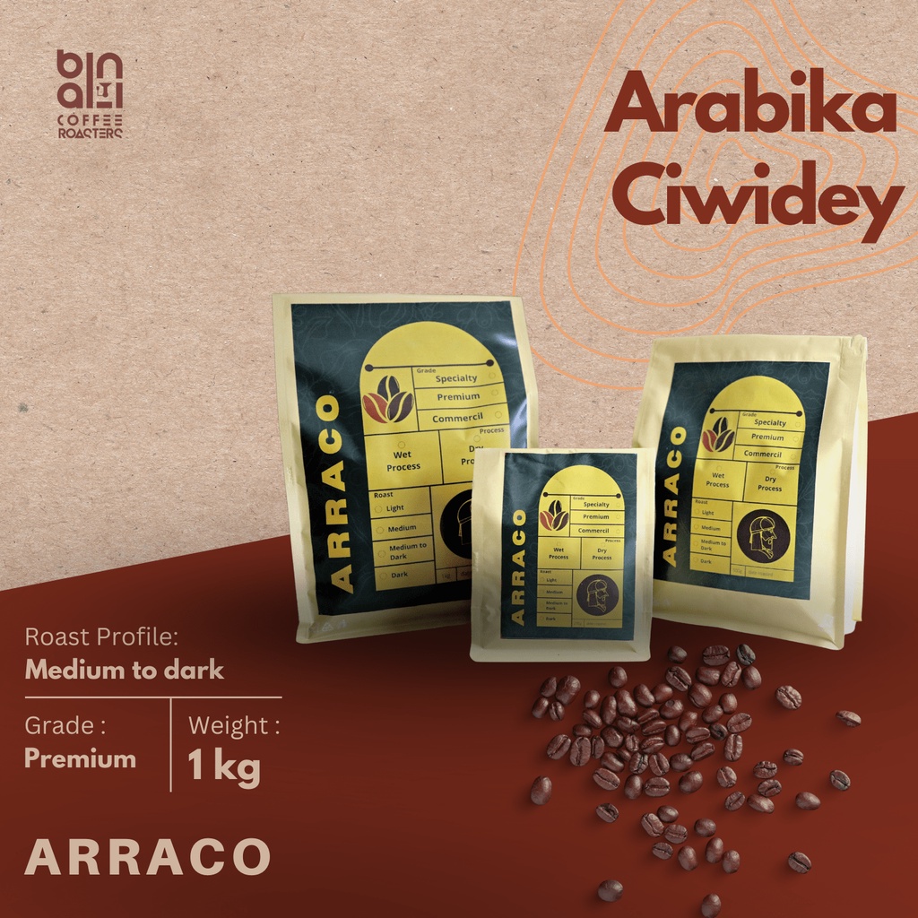 Jual ARRACO KOPI Kopi Arabika Ciwidey 1 KG Biji Bubuk Full Washed