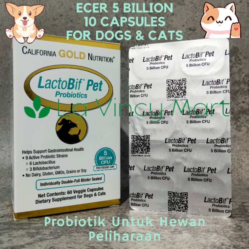 Jual California Gold Nutrition LactoBif Pet Probiotics 5 Billion ECER