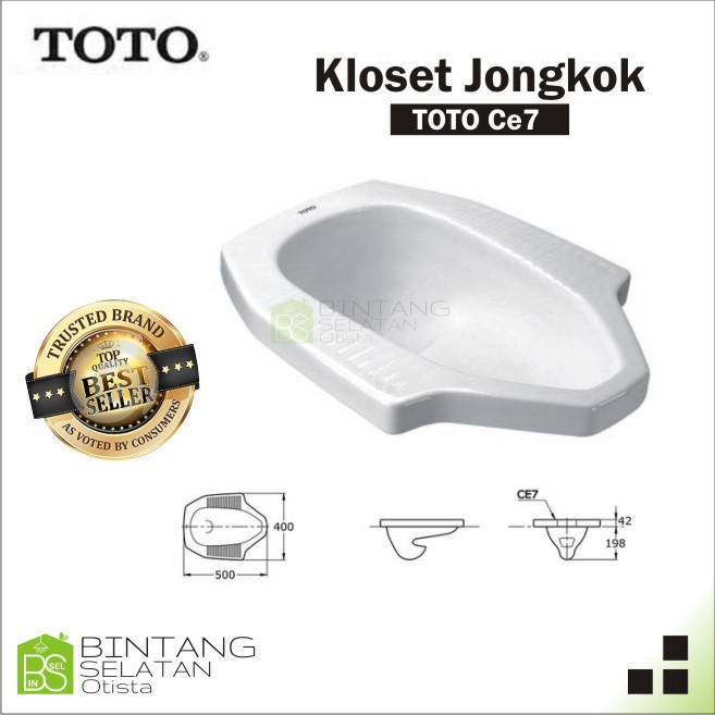 Jual Kloset Closet Jongkok Merk Toto Tipe Ce7 Putih Shopee Indonesia