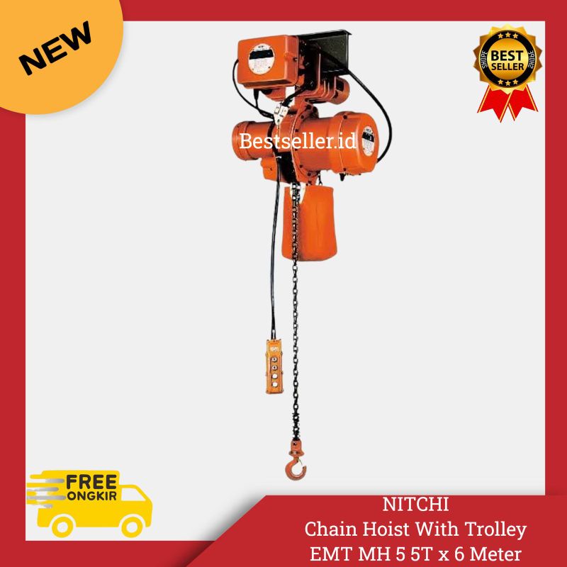 Jual Nitchi Elektrik Chain Hoist With Trolley Emt Mh T X Meter Ori