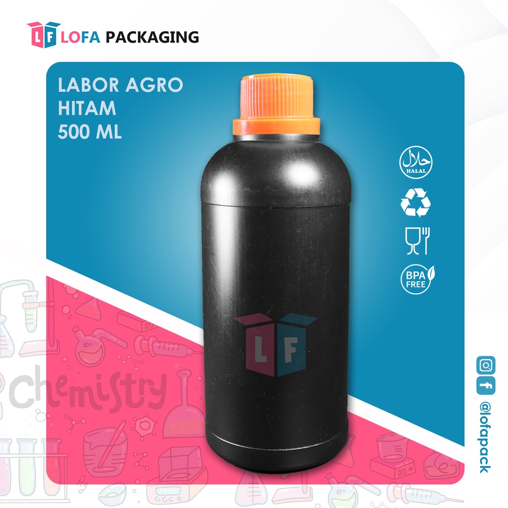 Jual Botol Agro 500 Ml Hitam HDPE Botol Labor Botol Pupuk Cair