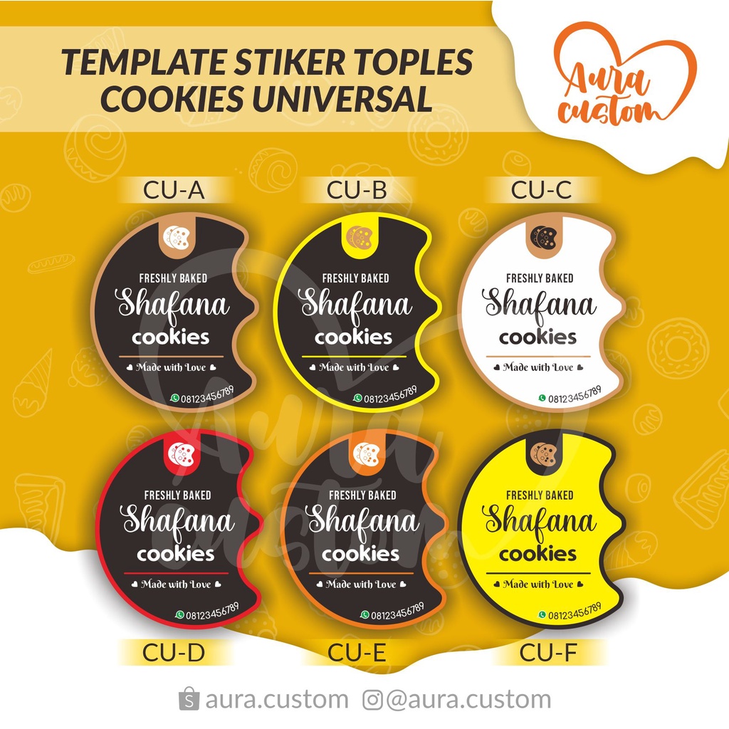 Jual CETAK STIKER TOPLES COOKIES UNIVERSAL STICKER LABEL KUE KERING