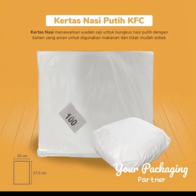 Jual Kertas Bungkus Nasi Kfc Burger Sandwich Warna Putih Isi 100 Lembar