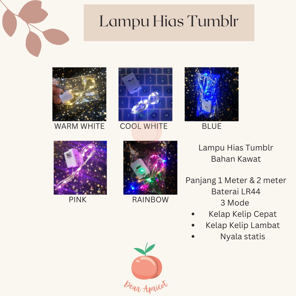 Jual Lampu Hias Tumblr Lampu Kawat Led Lampu Dekorasi Bobo Balon Pvc