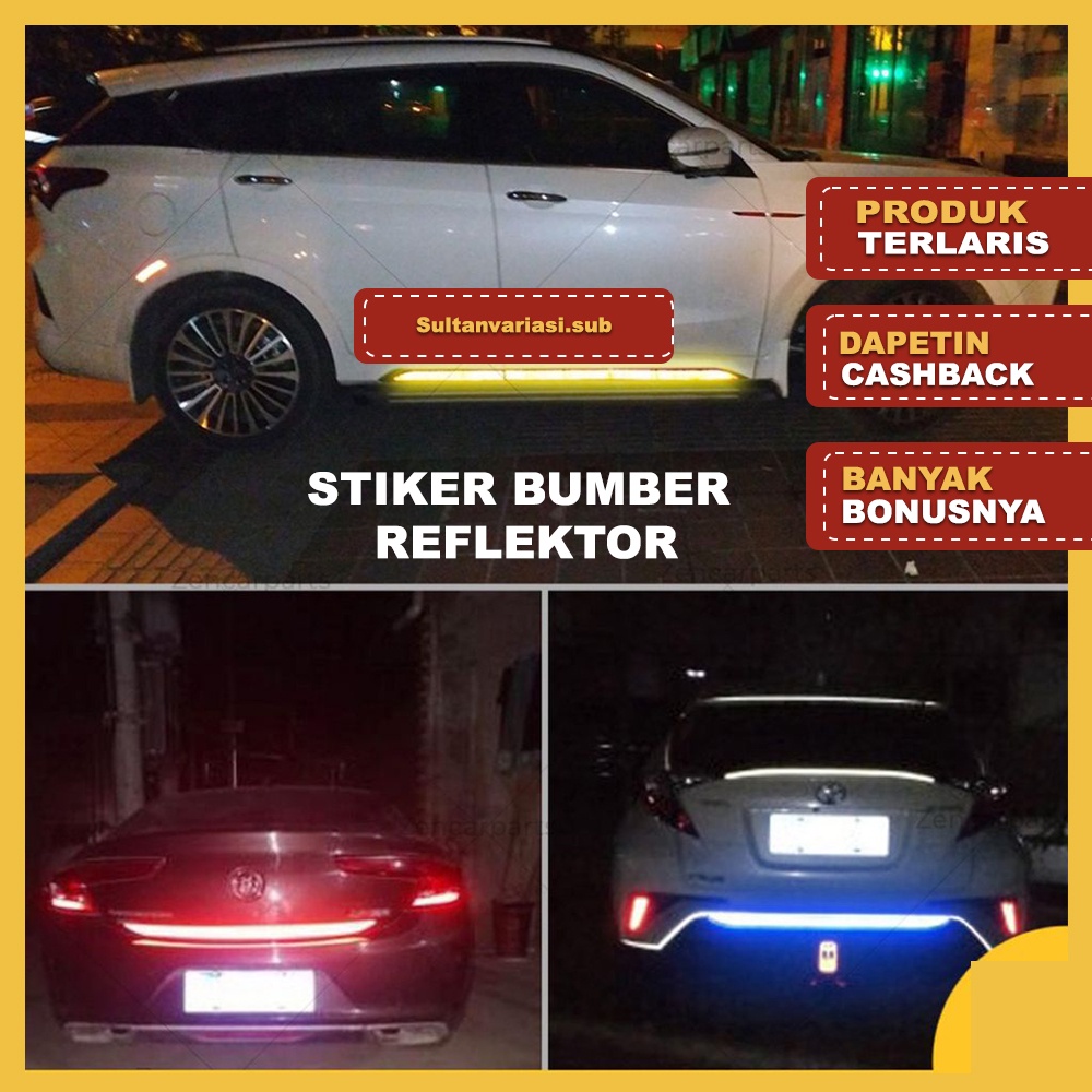 Jual Stiker Reflektor Bumper Belakang Mobil Sticker Reflective D Truk