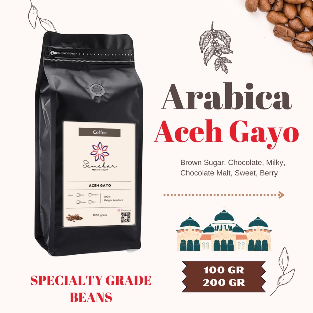 Jual Kopi Arabica Aceh Gayo Biji Bubuk Origin Roasted Semekar Coffee